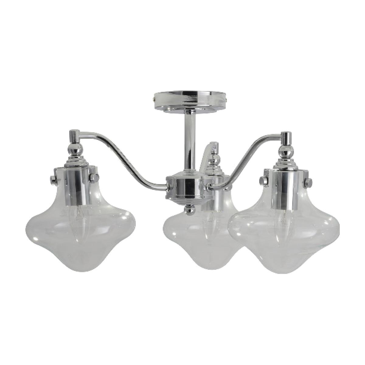 3 Light Glass Fluted Flush Fitting