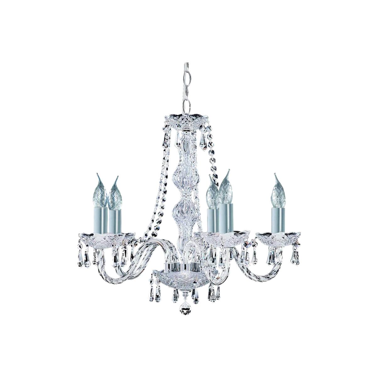 Hale 5 Light Crystal Chandelier Chrome Finish, E14 - Chrome
