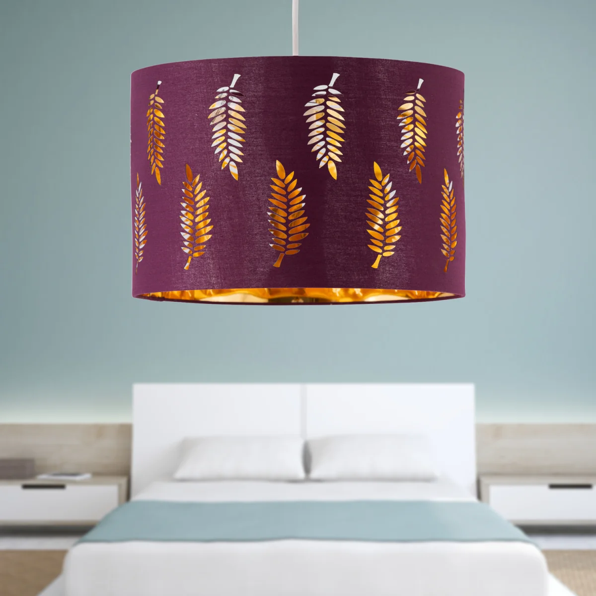 Fern Burgundy Cut Out 30cm Pendant Lightshade - Burgundy – image 3