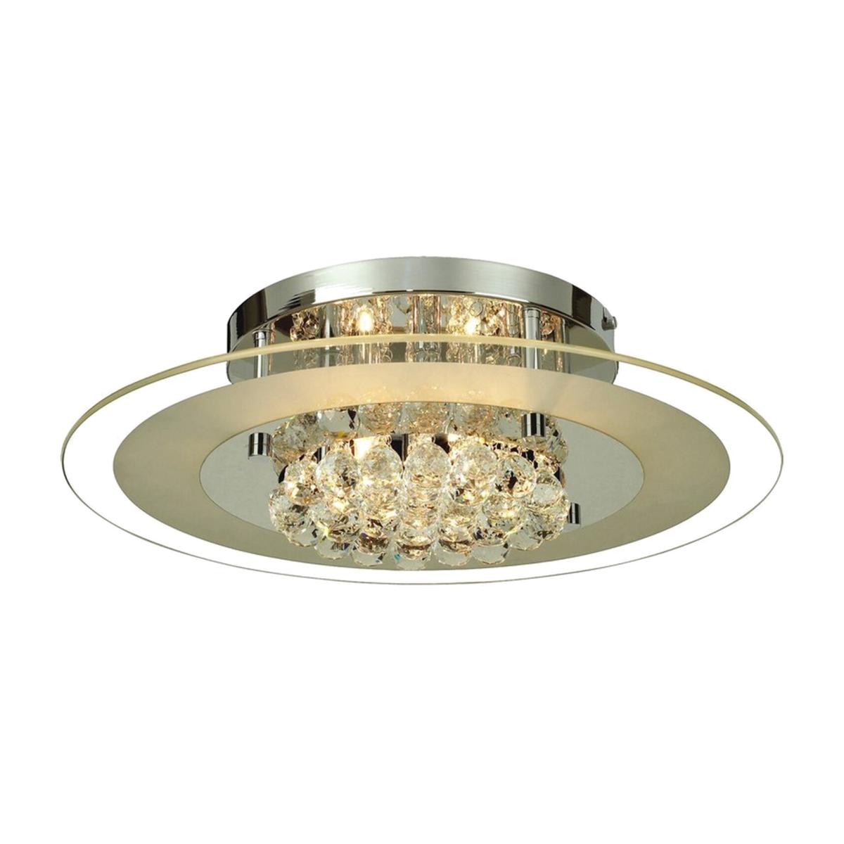 Delmar Flush Ceiling Round 6 Light Polished Chrome, Glass, Crystal - Polished Chrome – image 1