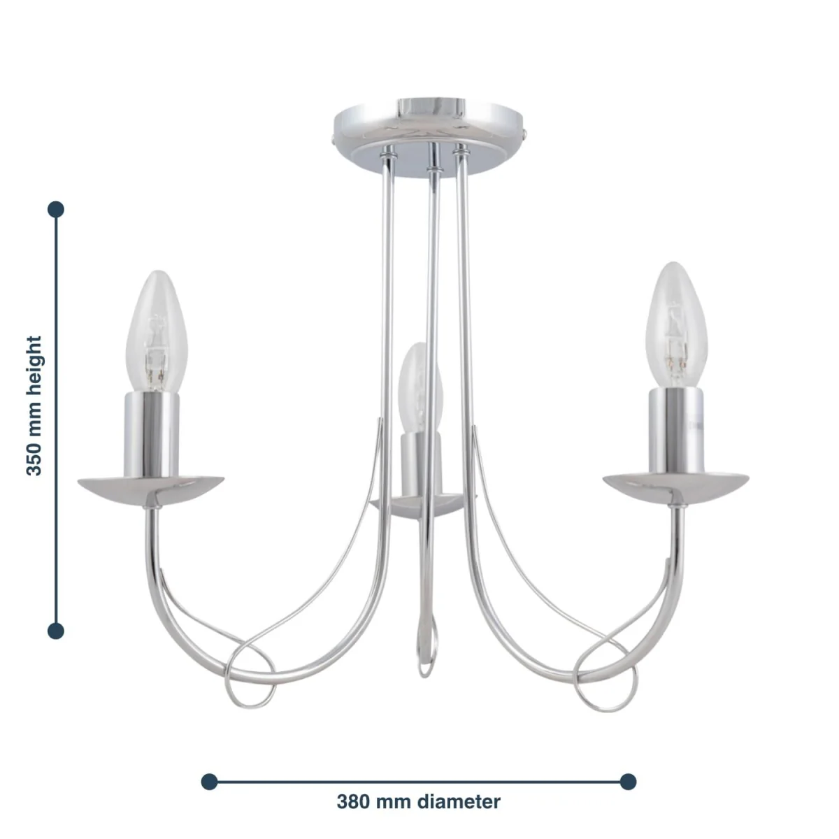 Lars 3lt Flush Ceiling Light - Polished Chrome Plate – image 4
