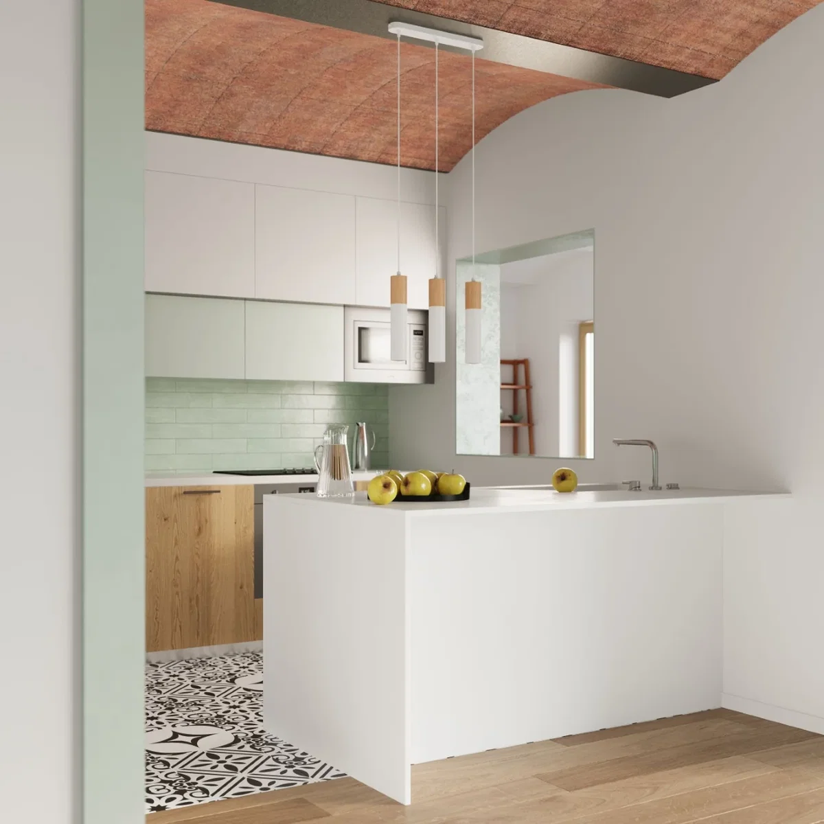 Pendant lamp PABLO 2 white - natural wood/white – image 5