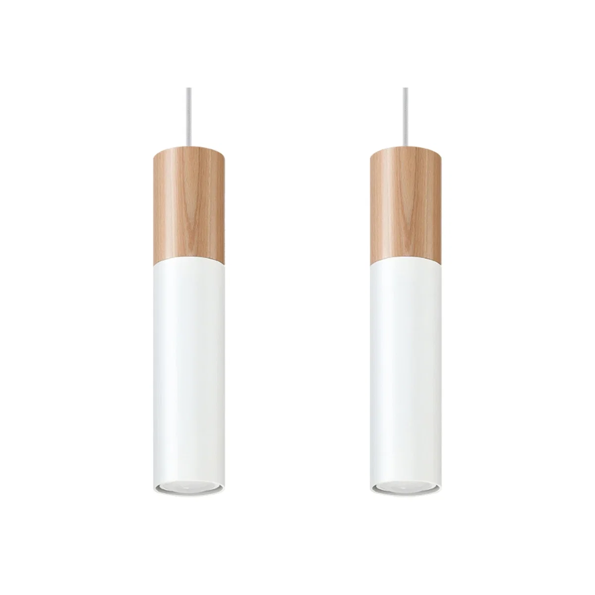 Pendant lamp PABLO 2 white - natural wood/white – image 1
