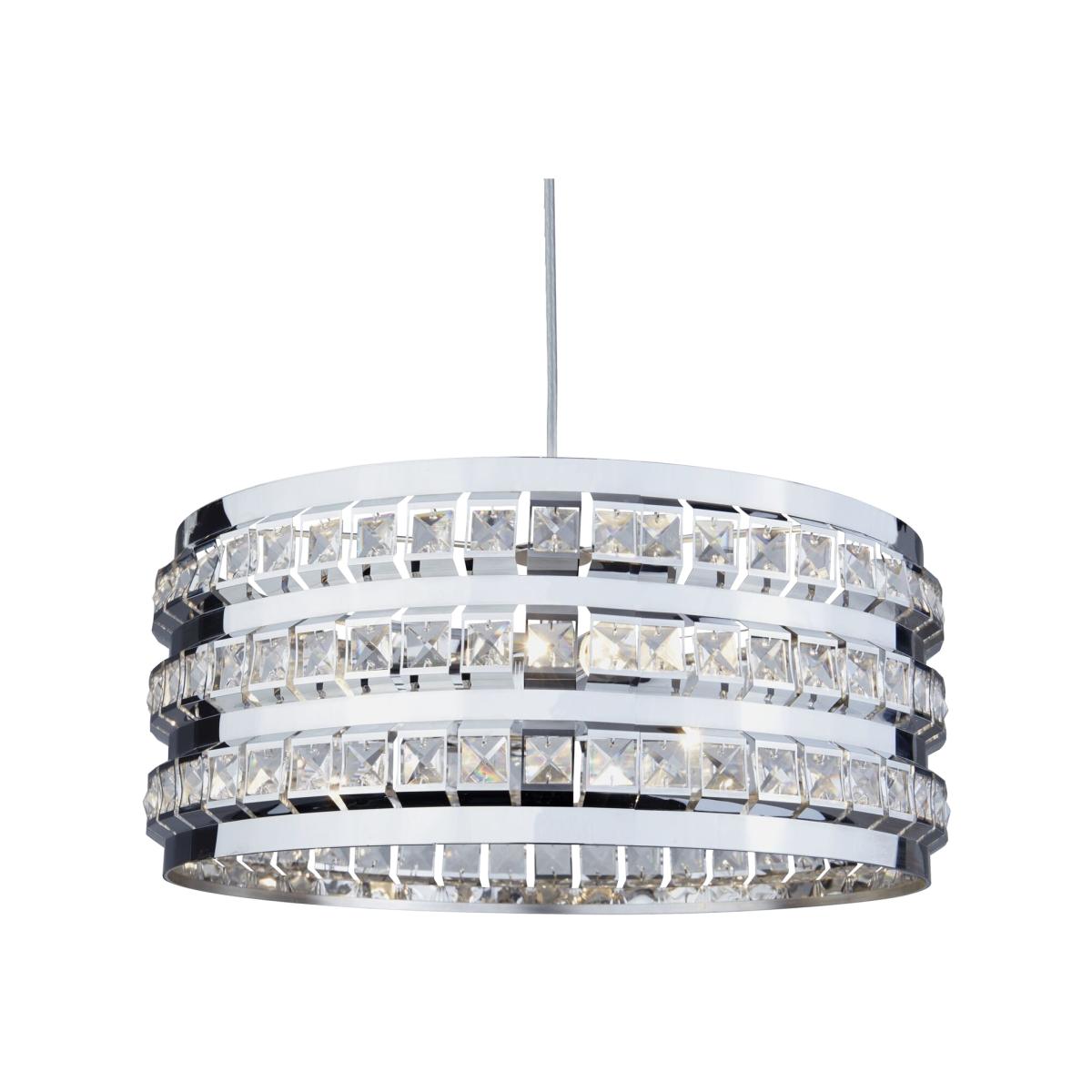 3 Light Chrome Beaded Pendant - Silver – image 1