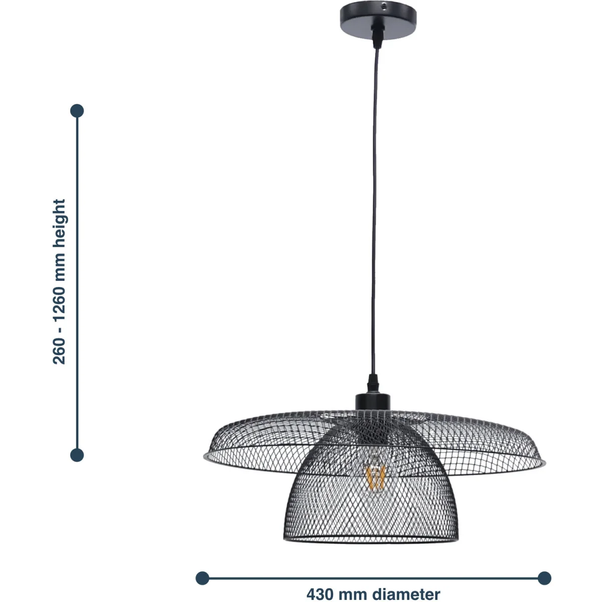 Cassidy Ceiling Single Pendant Light - Matt Black Paint – image 6