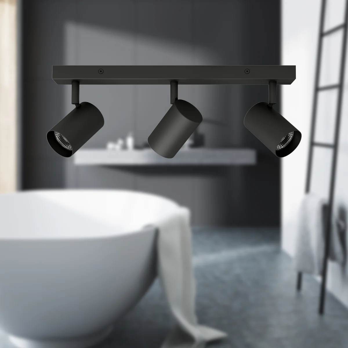 Eden 3lt Bathroom Ceiling Spotlight - Matt Black Paint – image 3