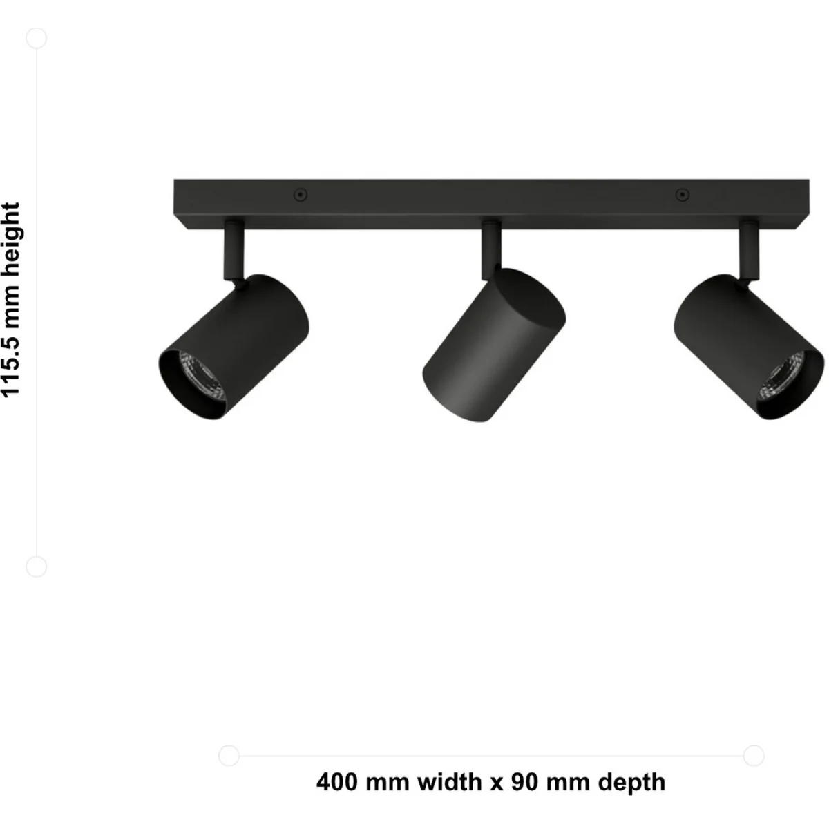 Eden 3lt Bathroom Ceiling Spotlight - Matt Black Paint – image 5