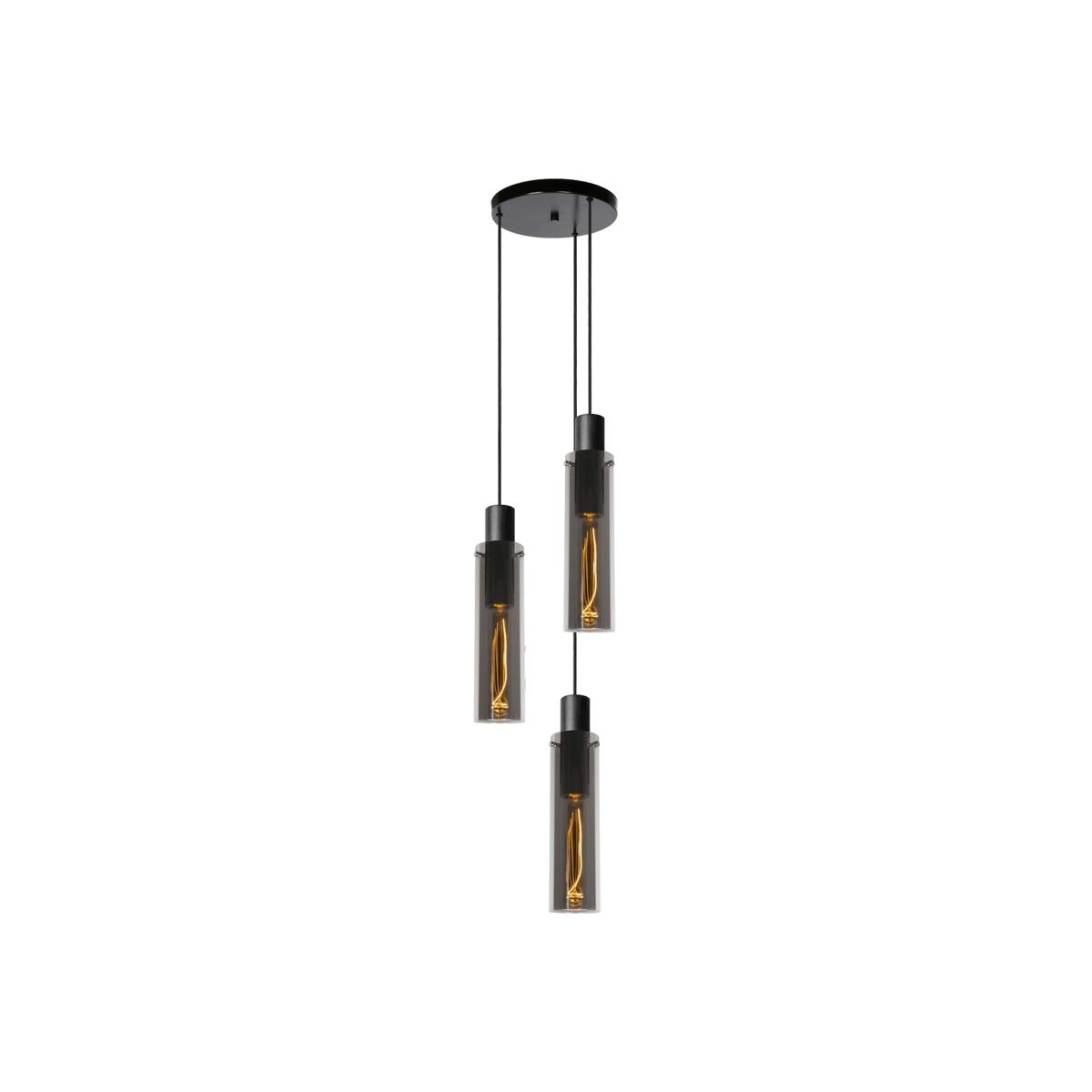 Orlando Modern Cluster Pendant Light Smoke Grey - Black