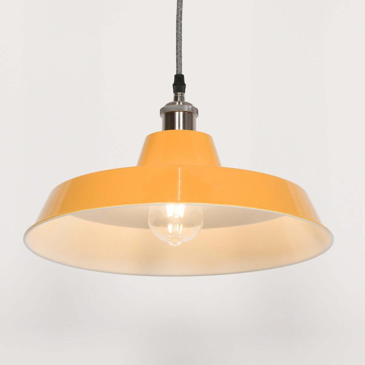 Mustard Yellow Pendant Ceiling Light Factory Style - Mustard – image 2