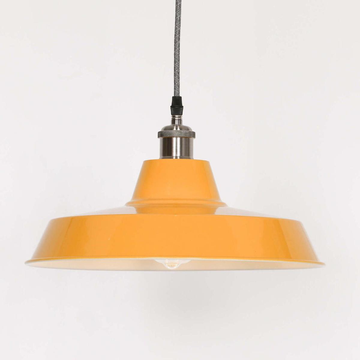 Mustard Yellow Pendant Ceiling Light Factory Style - Mustard – image 1