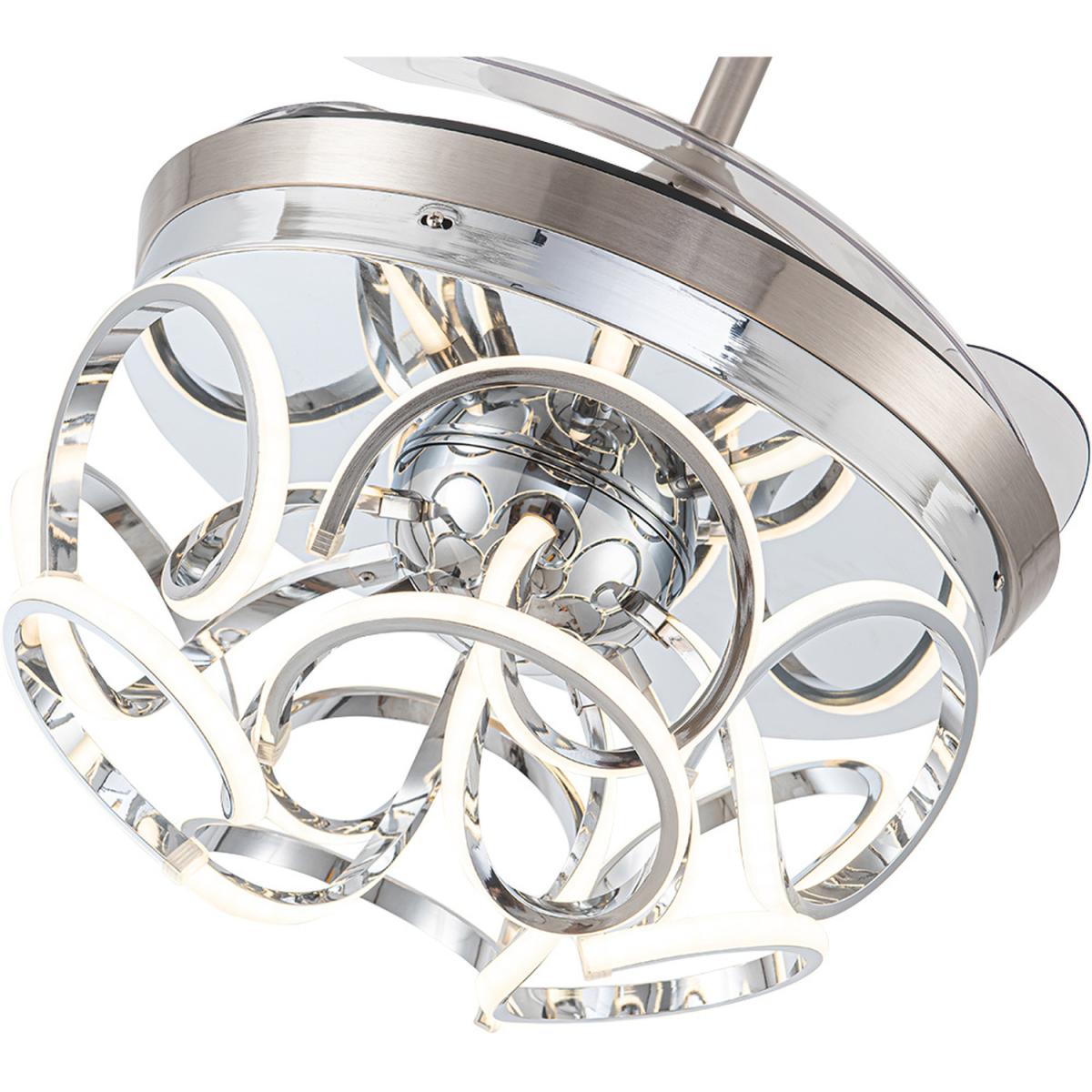 Modern Invisible LED Ceiling Fan Light Dimmable Chandelier Remote Control - Silvery – image 7