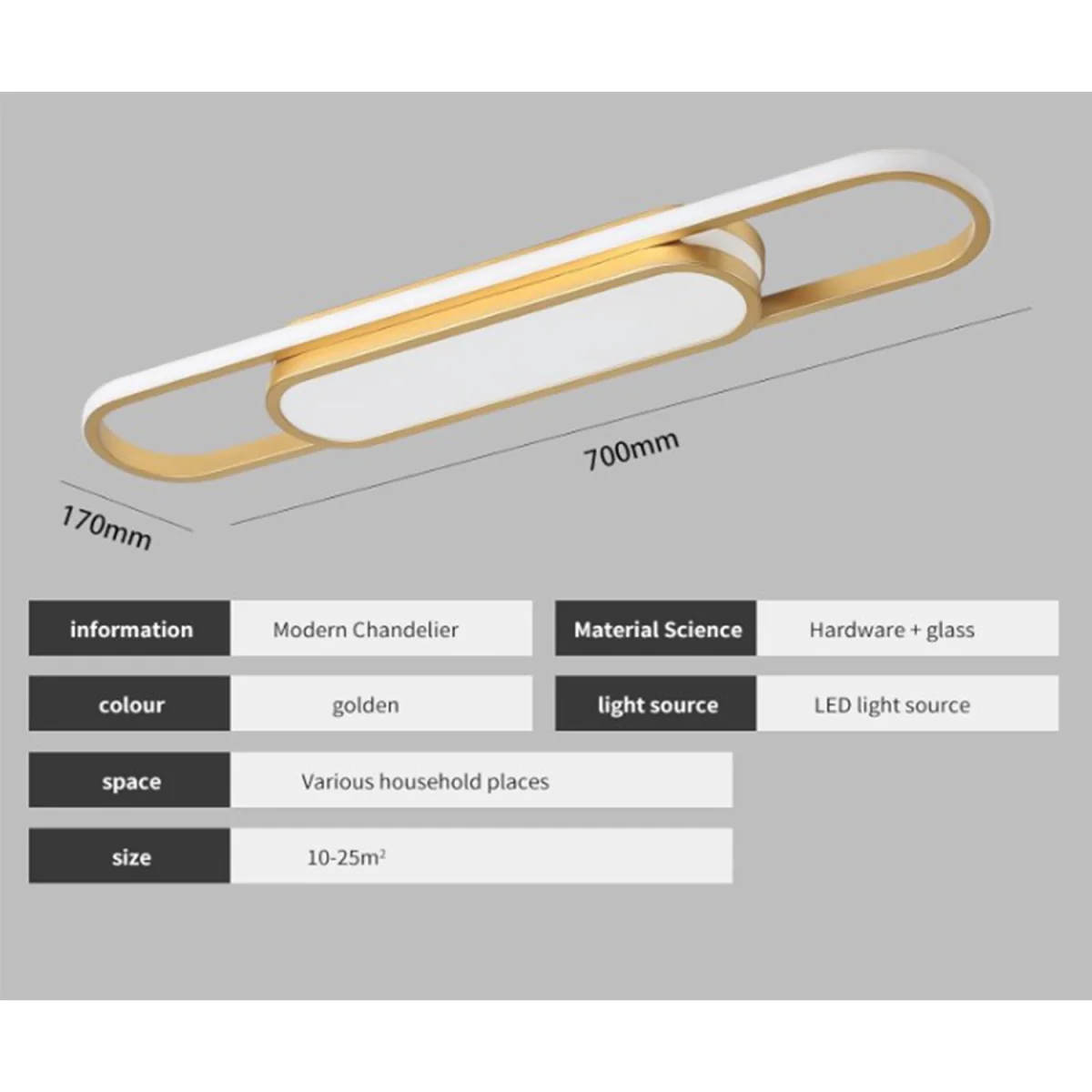 Ceiling Light Gold LED - Gold – image 2