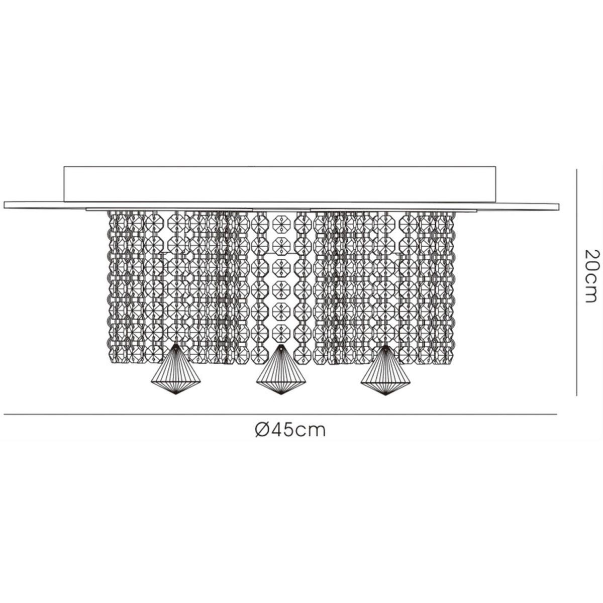 Pegasus Flush Ceiling 3 Light Polished Chrome, Smoked Mirror, Smoked Crystal - Polished Chrome – image 3