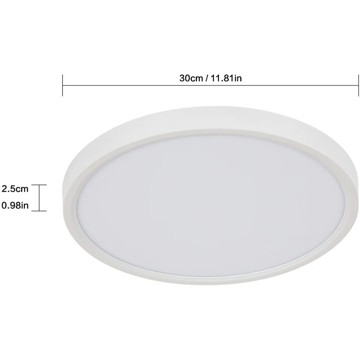 GOECO LED Ceiling Light 24W Round Ceiling Light 6500K IP54 Waterproof - Black - White / 880g – image 3