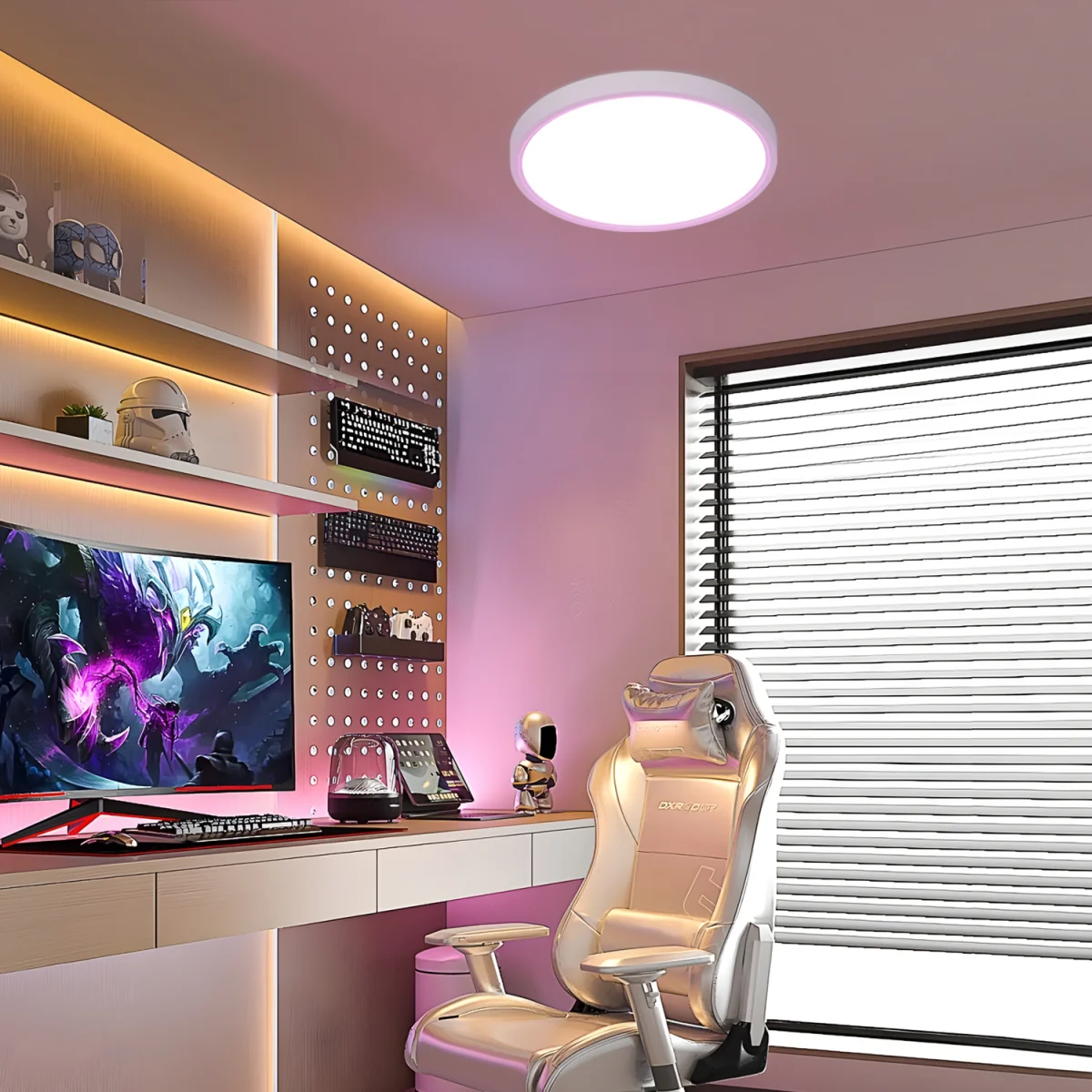 GOECO LED Ceiling Light 24W Round Ceiling Light 6500K IP54 Waterproof - Black - White / 880g – image 5