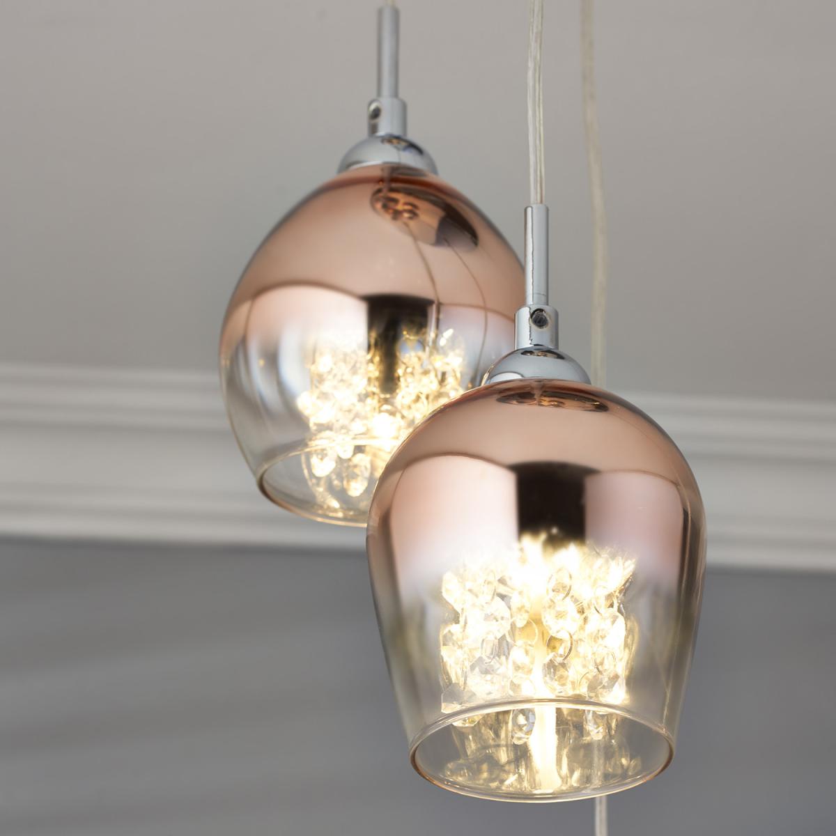 5 Light Ombre Copper Jewel Droplet Fitting – image 2