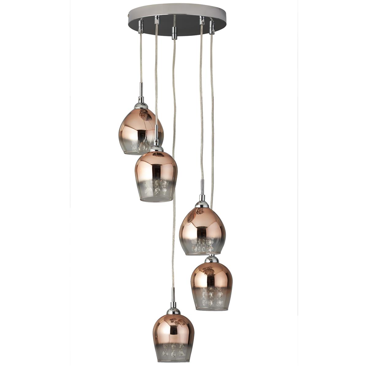 5 Light Ombre Copper Jewel Droplet Fitting – image 4