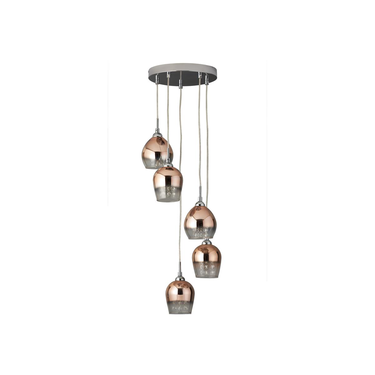 5 Light Ombre Copper Jewel Droplet Fitting – image 1