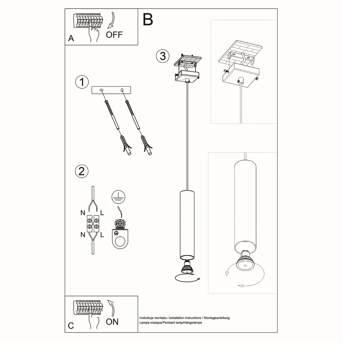 Pendant lamp LAGOS 1 black - black – image 8