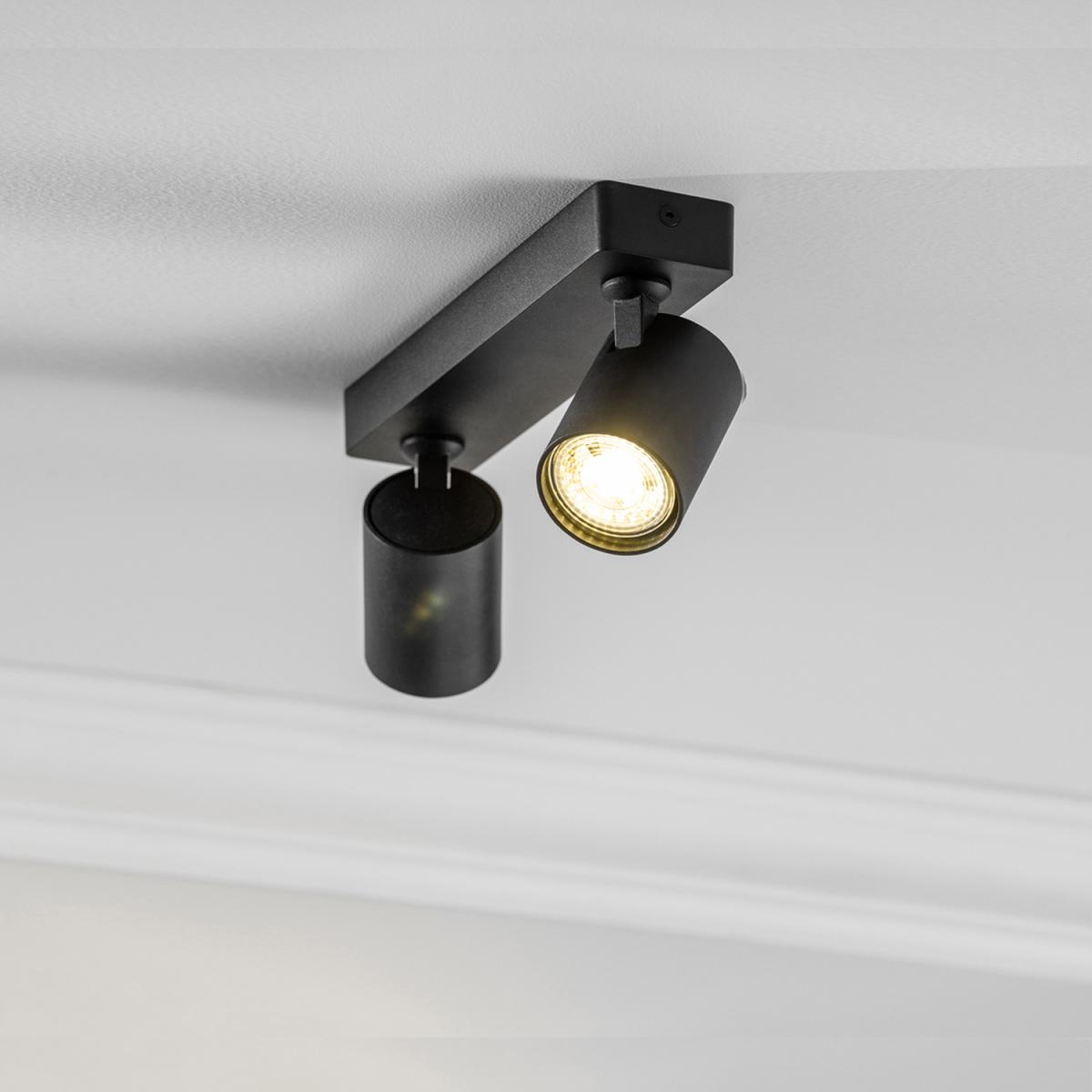 CGC NELL Twin Black Round Spotlight With Adjustable Head - black – image 1