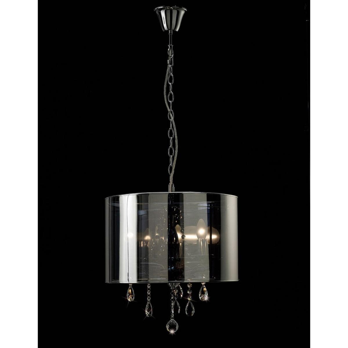 Trace Ceiling Pendant with Chrome Shade 3 Light Polished Chrome, Crystal - Polished Chrome – image 2