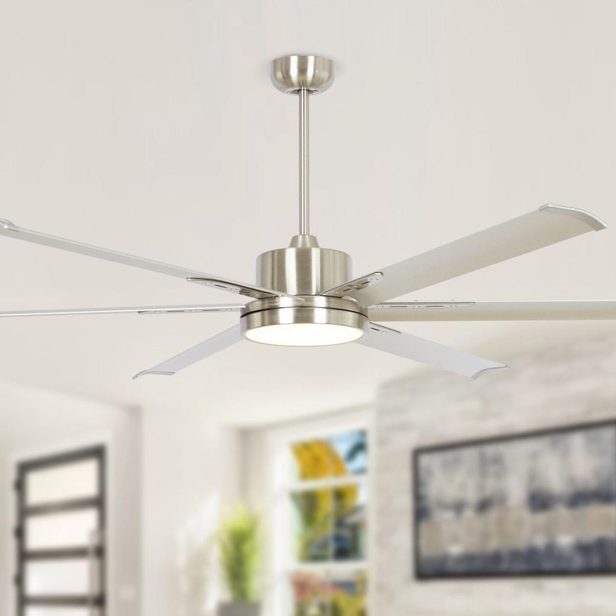 LED Ceiling Light with Fan Timer 6 Speed Remote Control 6 Blades - Gray – image 2