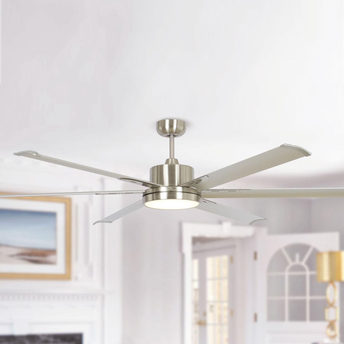 LED Ceiling Light with Fan Timer 6 Speed Remote Control 6 Blades - Gray – image 3