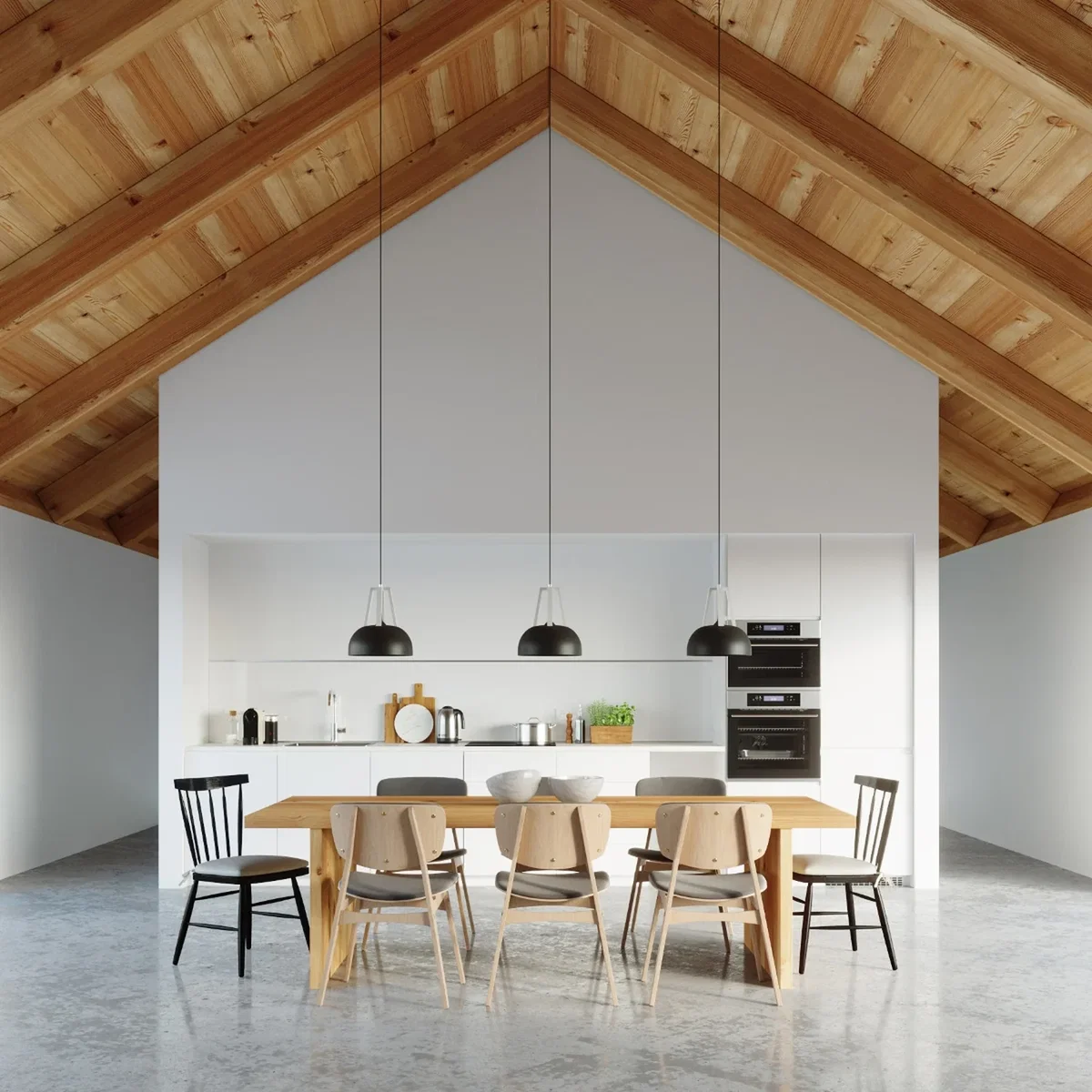Pendant lamp CASCO black/natural wood - black White – image 4