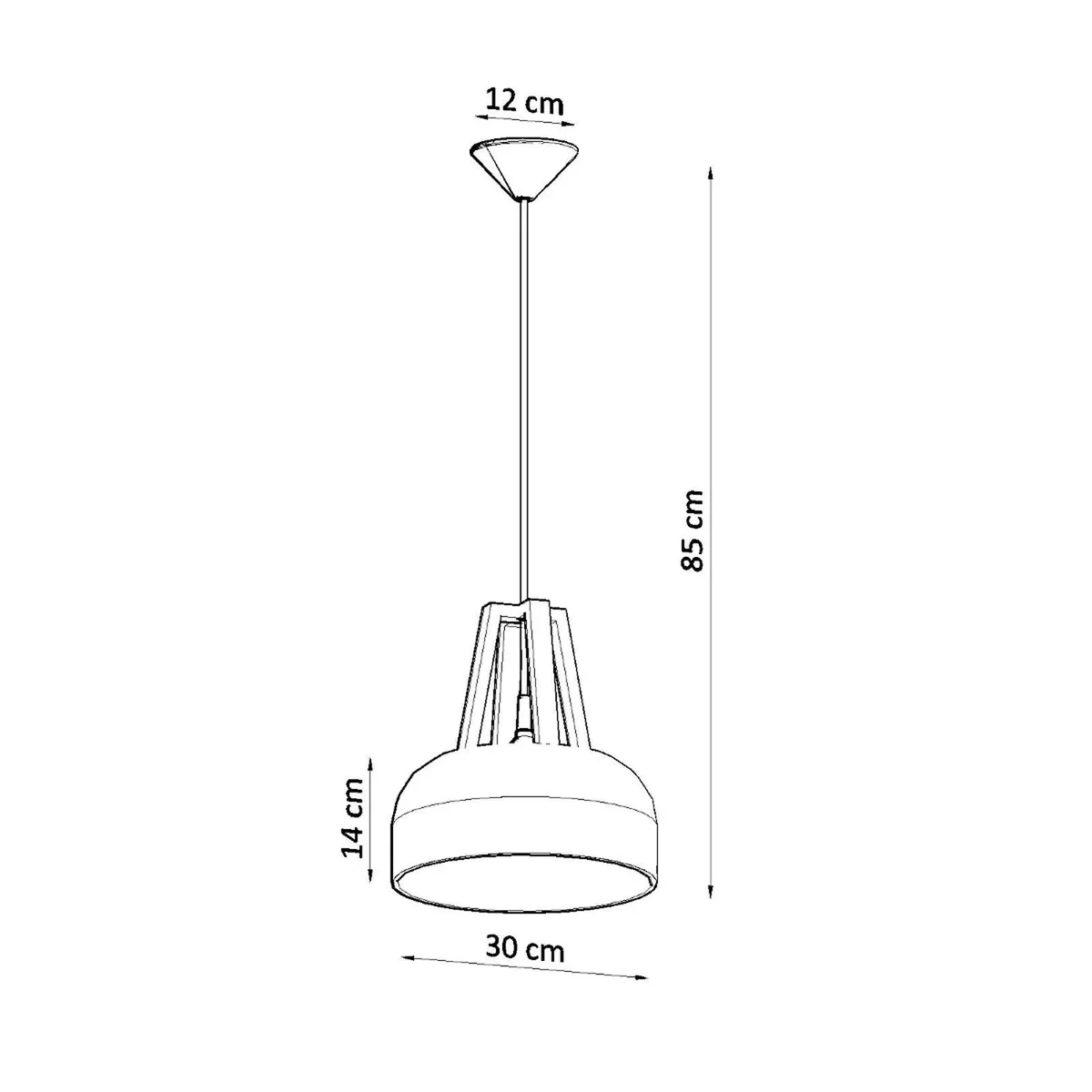 Pendant lamp CASCO black/natural wood - black White – image 6