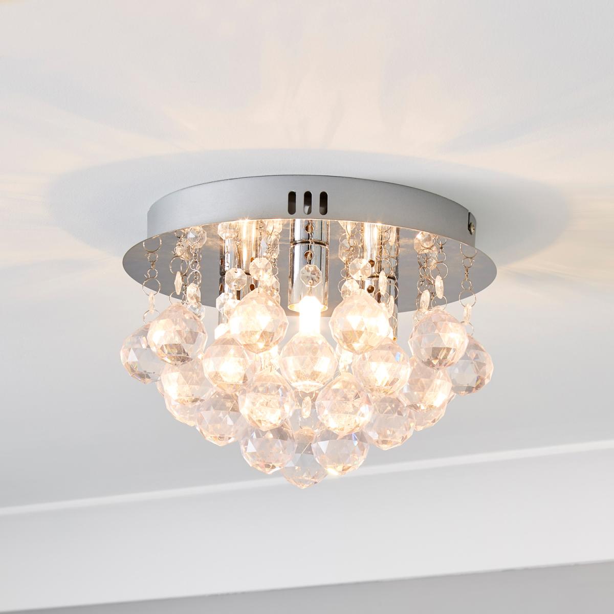 Elsa Flush Droplet Ceiling Light - Chrome – image 2