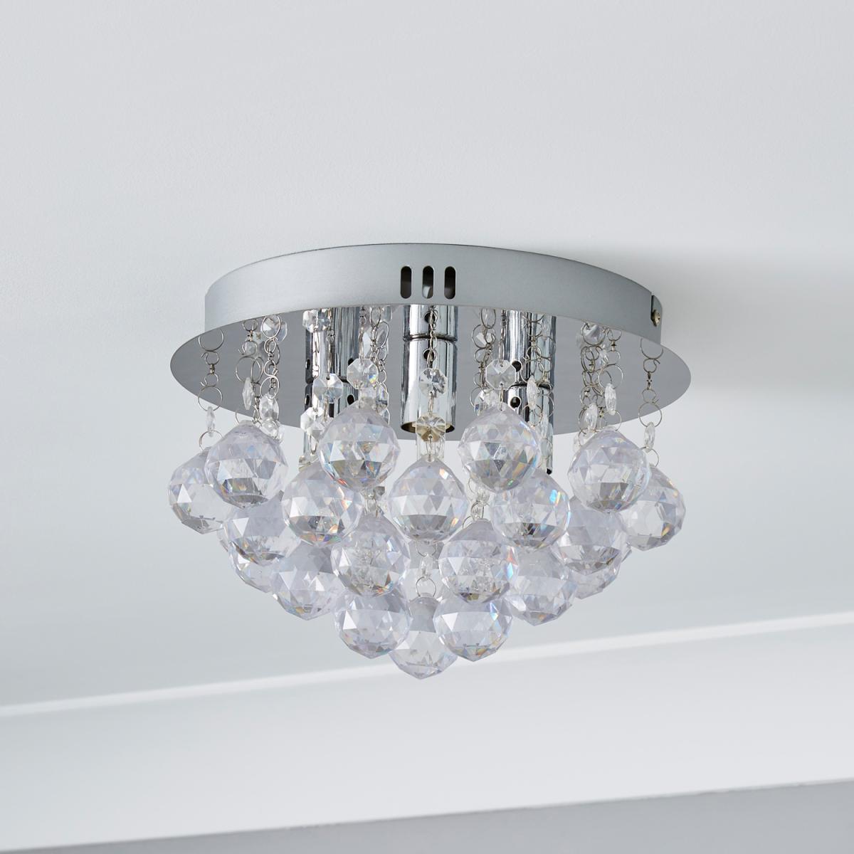 Elsa Flush Droplet Ceiling Light - Chrome – image 3