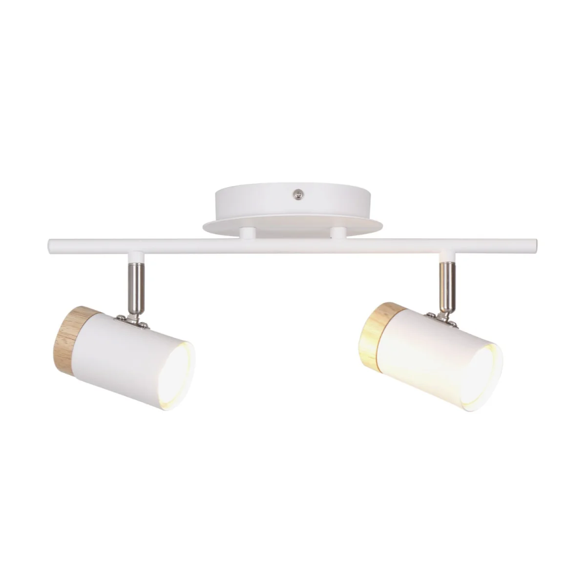Stratton 2lt Ceiling Spotlight - White With Wood Detail – image 2