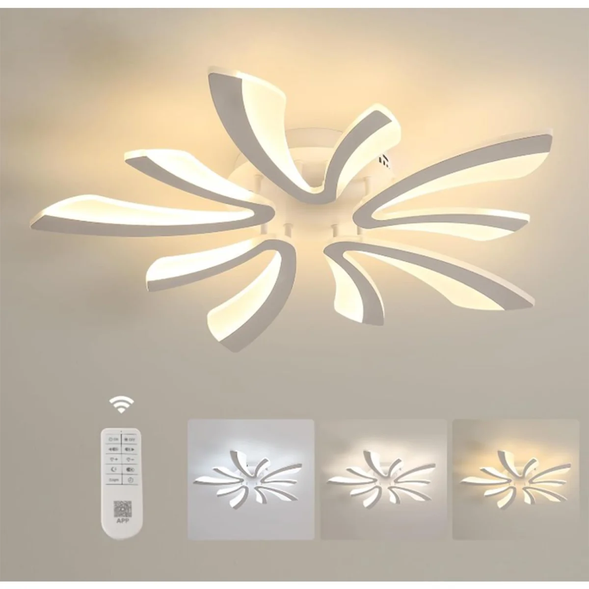 Ceiling Light White V-shaped - White – image 2