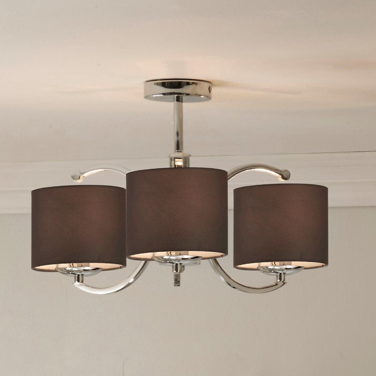 3 Arm Multi Flush Ceiling Light - Silver