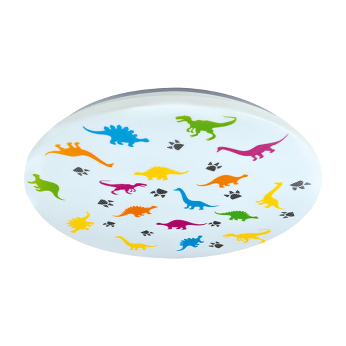 CGC DINO Large Round Childrens Bedroom Ceiling LED Light Dinosaur Flush Mount - white – image 1