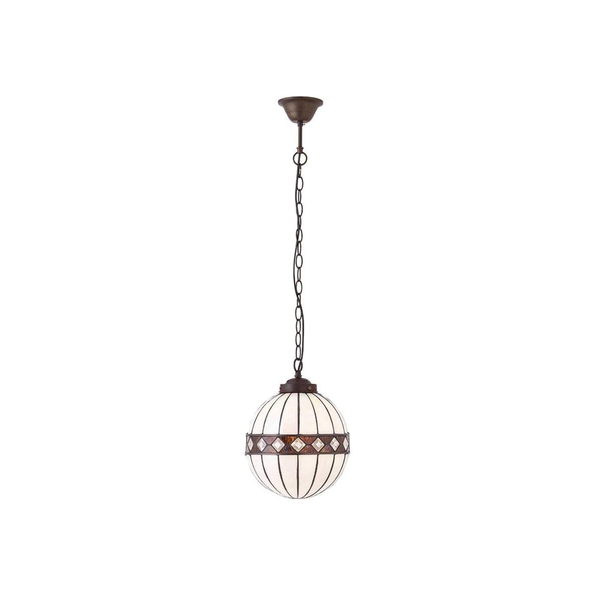 Fargo 1 Light Small Globe Ceiling Pendant Dark Bronze, Tiffany glass, E14 - Dark Bronze – image 1