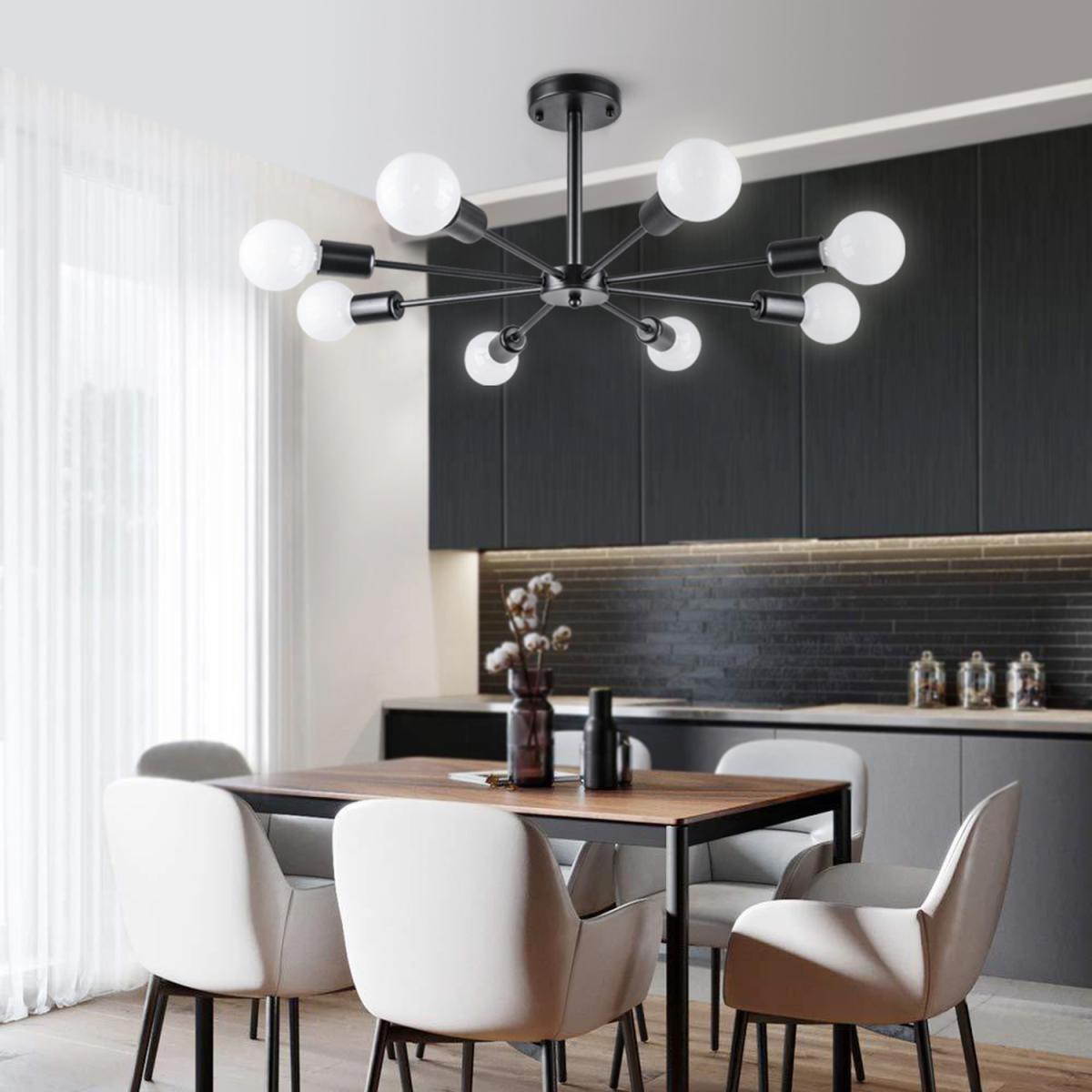 8-Light Semi Flush Mount Ceiling Lighting  - Black – image 3