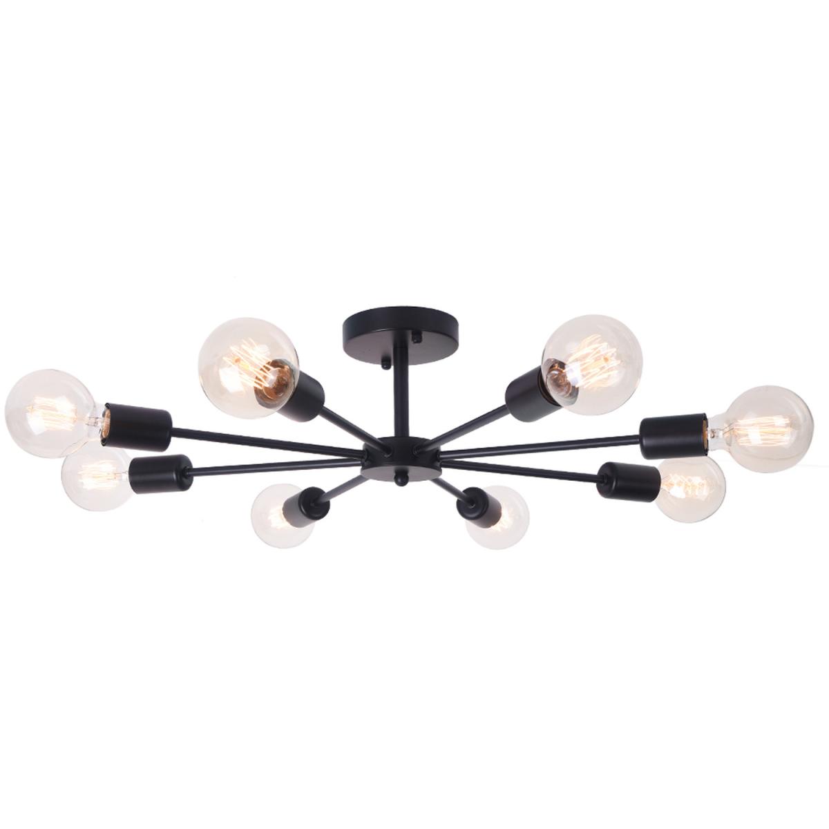 8-Light Semi Flush Mount Ceiling Lighting  - Black – image 4