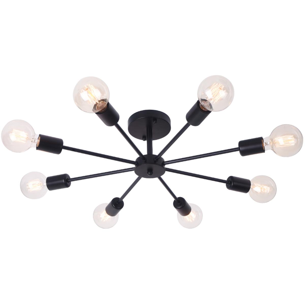 8-Light Semi Flush Mount Ceiling Lighting  - Black – image 5