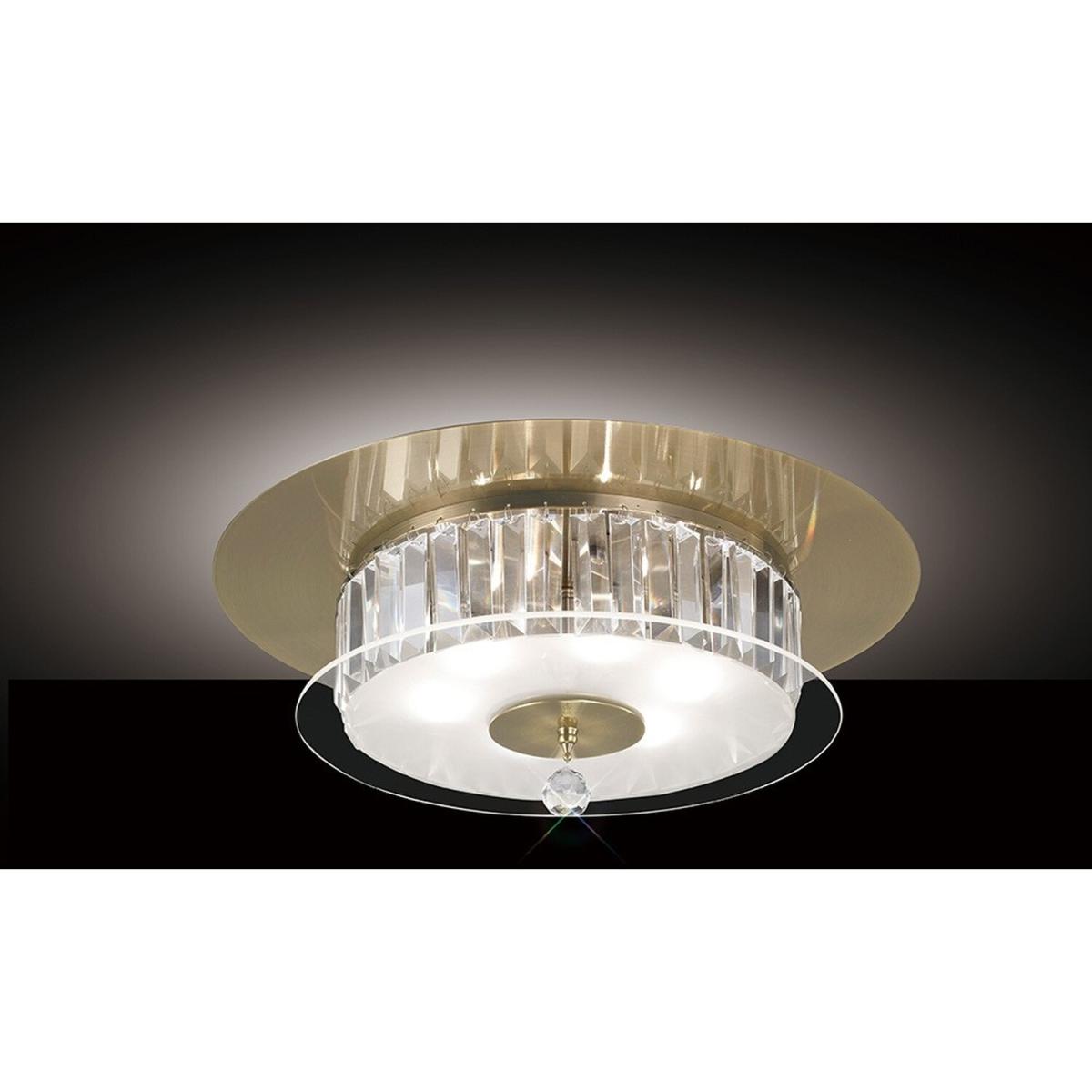 Tosca Flush Ceiling Round 6 Light Antique Brass, Glass, Crystal - Antique Brass – image 2