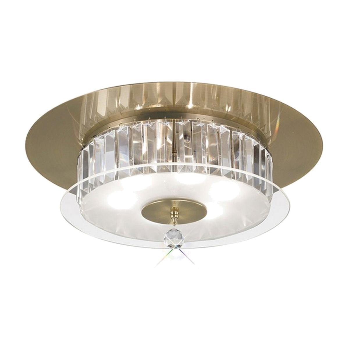 Tosca Flush Ceiling Round 6 Light Antique Brass, Glass, Crystal - Antique Brass – image 1