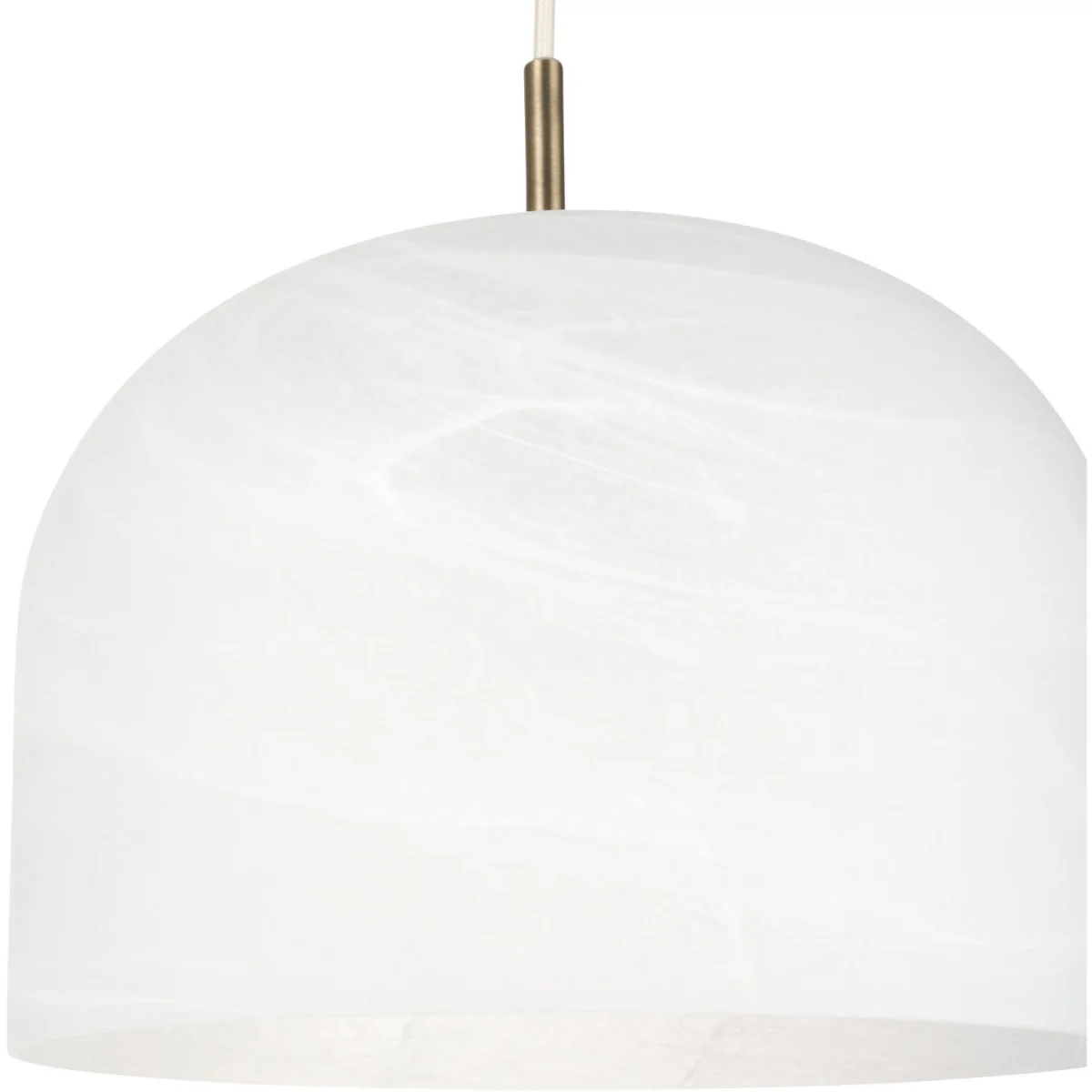 Set Of 2 Oberon Ceiling Single Pendant Lights - Matt Antique Brass Plate And Alabaster White Glass – image 2