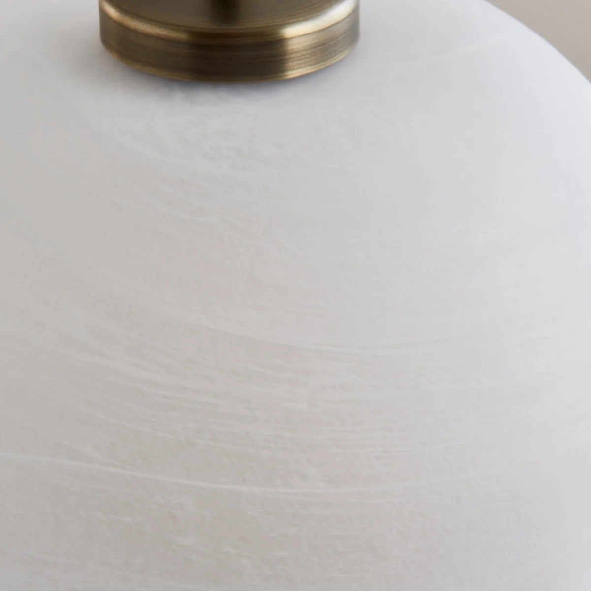 Set Of 2 Oberon Ceiling Single Pendant Lights - Matt Antique Brass Plate And Alabaster White Glass – image 10
