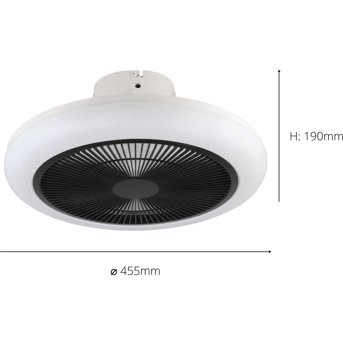EGLO Kostrena WhiteBlack Ceiling Fan With Light - White, Black – image 3