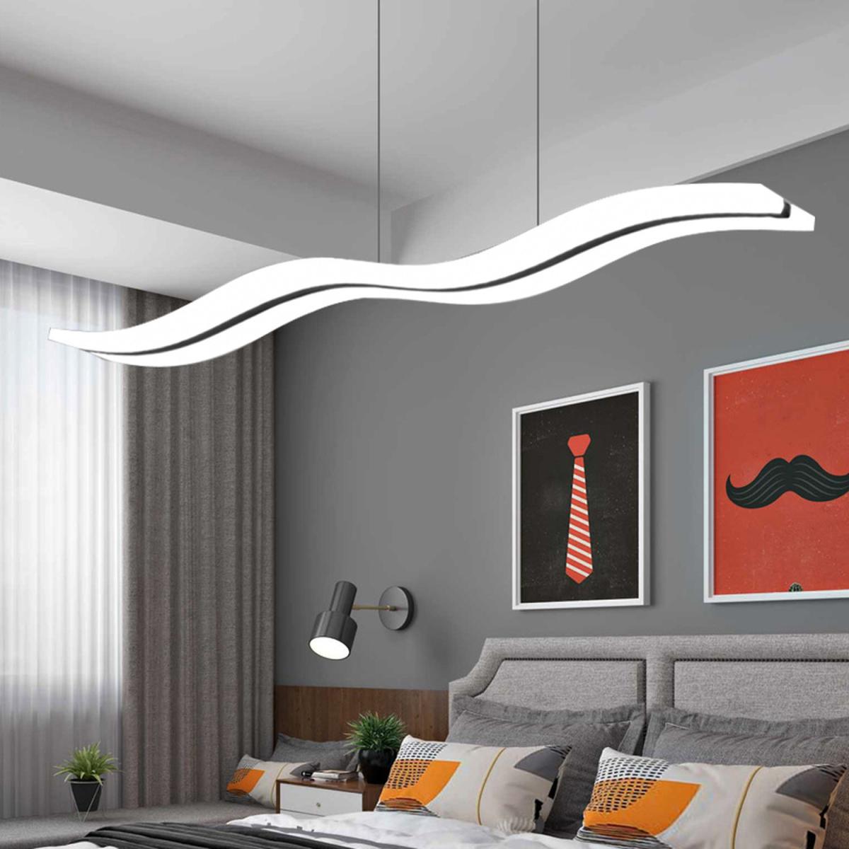Modern Minimalist Wavy Ceiling Light - White / Cool White – image 3