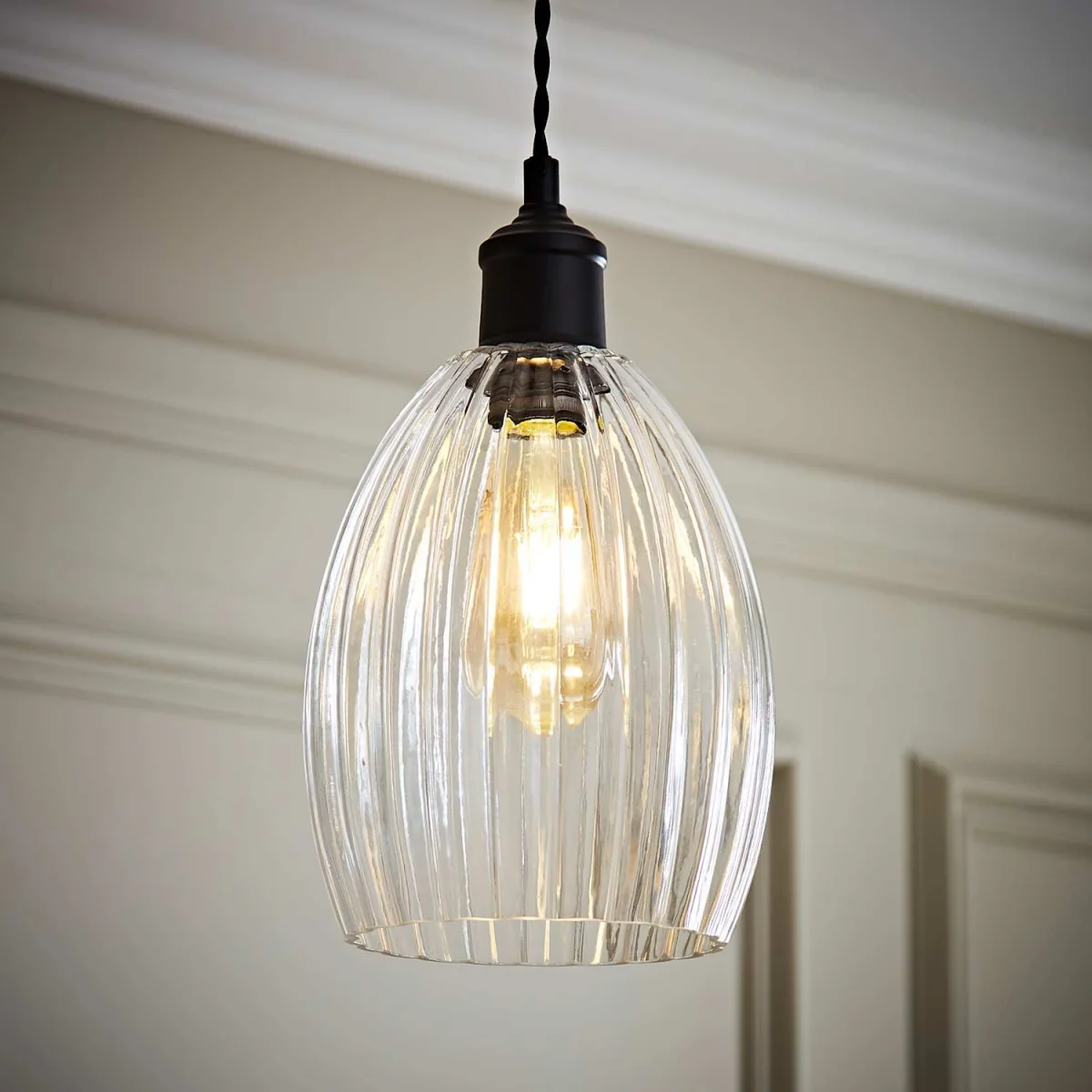 Cheltenham Ribbed Ceiling Light Shade - Clear / 0.73kg – image 3