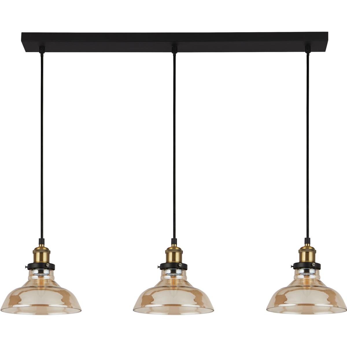 Amber and Brass 3 Light Bar - Black – image 2