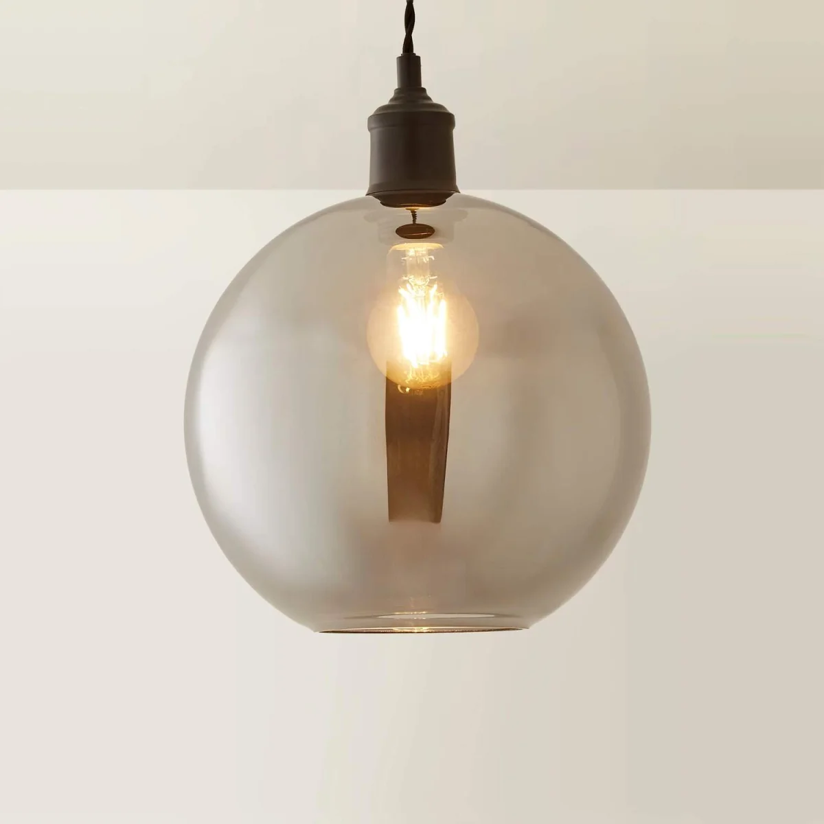 Bellamy Easy Fit Glass Globe Lampshade Ceiling Light Shade - Amber / Yes - Smoked / 0.6kg – image 4