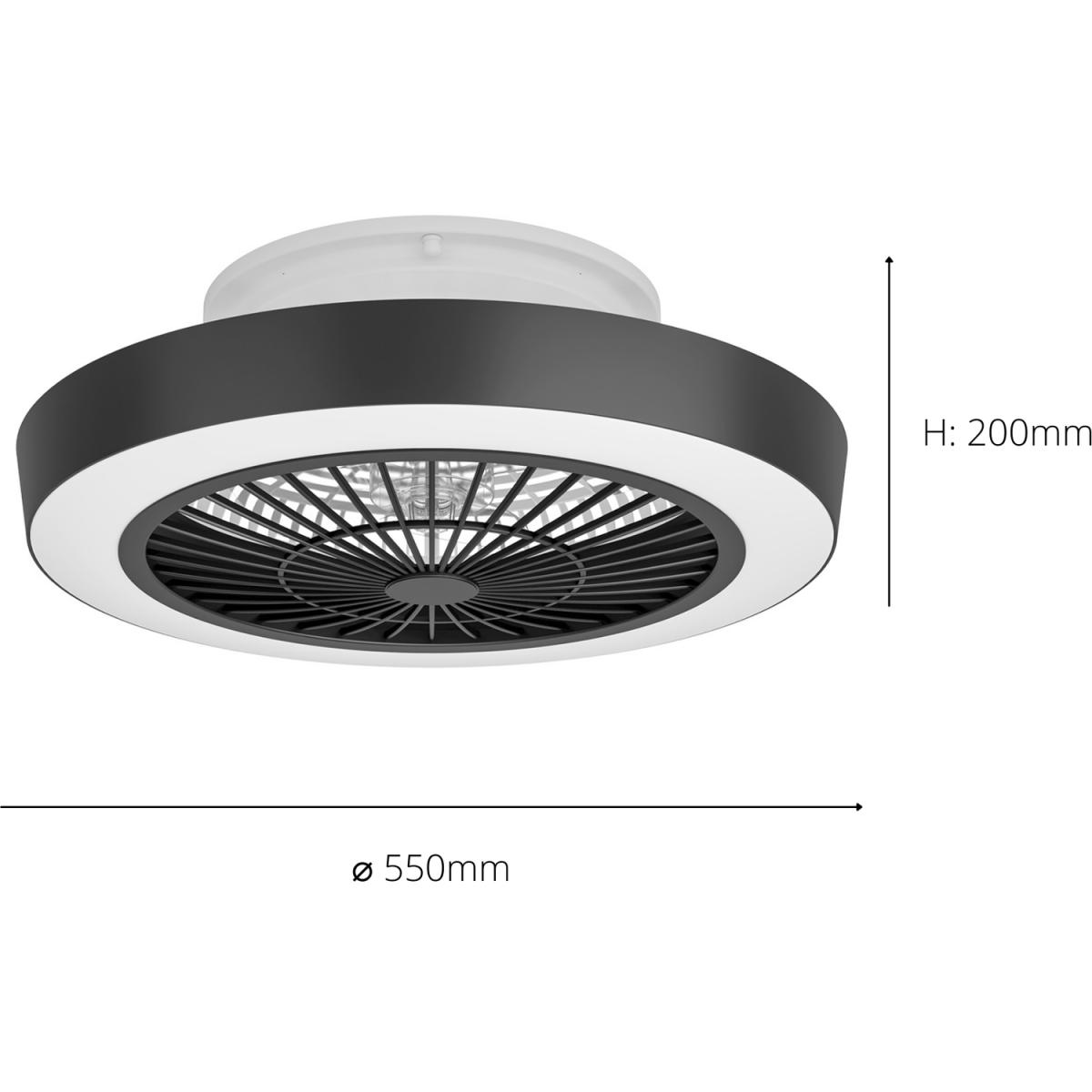 EGLO Sazan WhiteBlack Ceiling Fan With Light - Black, White – image 3