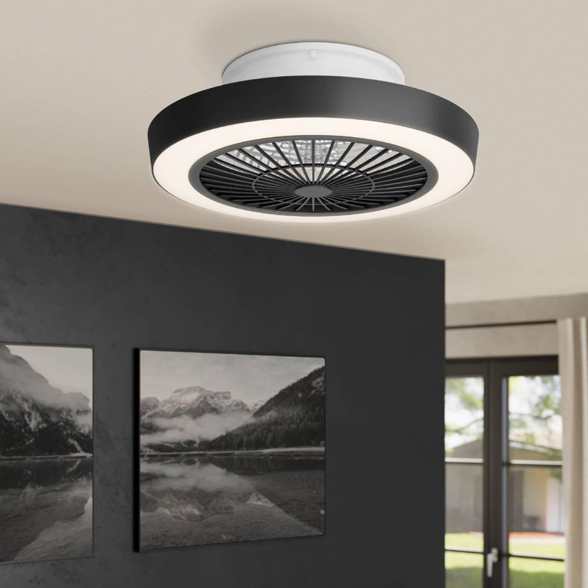 EGLO Sazan WhiteBlack Ceiling Fan With Light - Black, White – image 4